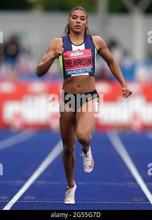 Nicole Yeargin bei den 400-m-Läufen der Frauen am Tag einer der Muller British Athletics Championships in der Manchester Regional Arena. Bilddatum: Freitag, 25. Juni 2021. Stockfoto