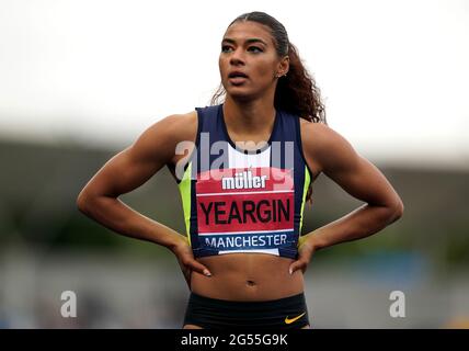 Nicole Yeargin bei den 400-m-Läufen der Frauen am Tag einer der Muller British Athletics Championships in der Manchester Regional Arena. Bilddatum: Freitag, 25. Juni 2021. Stockfoto