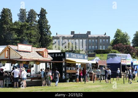 Eine der ersten Covid Lockdown Airshows von 2021, das Midland Air Festival, fand in der Ragley Hall, Nr. Alcester in Warwickshire statt. Stockfoto