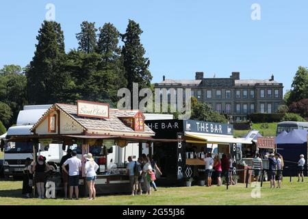 Eine der ersten Covid Lockdown Airshows von 2021, das Midland Air Festival, fand in der Ragley Hall, Nr. Alcester in Warwickshire statt. Stockfoto