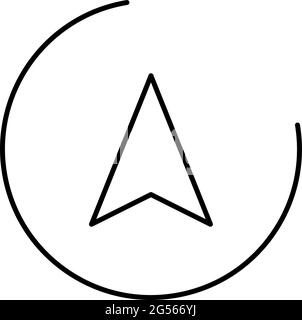 Symbol für den Navigationspfeil mit dünner Linie Stock Vektor