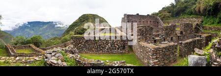 Choquequirao, eine der besten Inka-Ruinen in Peru. Choquequirao Inca Wanderweg in der Nähe von Machu Picchu. Cuzco Region in Peru Stockfoto