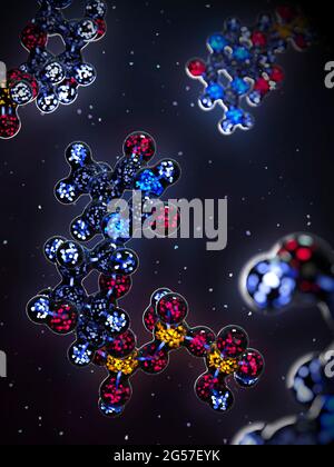 Thymidintriphosphat-Nukleotidmolekül, Illustration Stockfoto