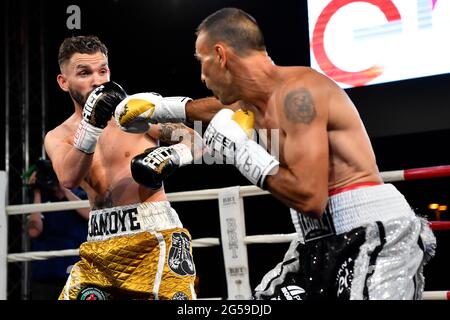 Civitavecchia, Italien. Juni 2021. Der Titel der IBO Mediterranean Middleweight geht an Emiliano Marsili. (Foto von Domenico Cippitelli/Pacific Press) Quelle: Pacific Press Media Production Corp./Alamy Live News Stockfoto