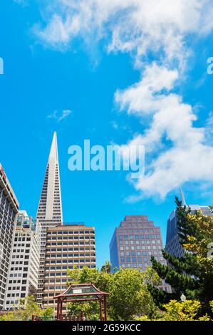 Blick auf den Portsmouth Platz, San Francisco, Kalifornien, USA Stockfoto