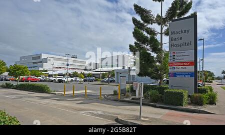 Eingang zum Mackay Base Hospital min Mackay, North Queensland, australien Stockfoto