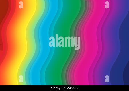 Abstrakter Hintergrund mit Regenbogenfarben-Wellen Stockfoto
