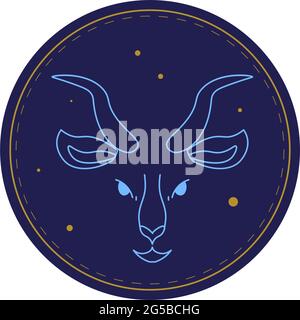 Astrologisches Steinbock-Zeichen, Horoskop-Symbol Stock Vektor