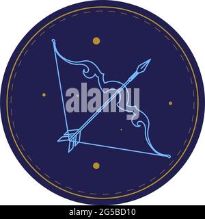 Sternzeichen Schütze, Horoskop-Symbol Stock Vektor