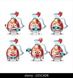 Fotograf Beruf Emoticon mit Sangria Zeichentrickfigur. Vektorgrafik Stock Vektor