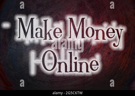 Make Money Online Konzept Text auf Hintergrund Stockfoto