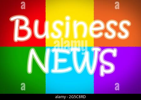 Business News Konzepttext im Hintergrund Stockfoto