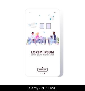 Psychotherapeut Beratung junge Familie paar Patienten während der Psychotherapie-Sitzung mental Gesundheit Stock Vektor