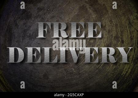 Freier Liefertext auf dem Hintergrund Stockfoto