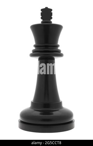 Schwarzer König auf weißem Hintergrund Stockfoto