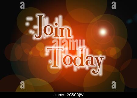 Join Today Konzepttext im Hintergrund Stockfoto