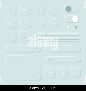 Einstellungen Benutzeroberfläche. Lichtisolierte Tasten für Smartphone Display. Vektorgrafik Stock Vektor