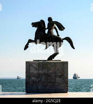 THESSALONIKI, GRIECHENLAND - JULI 18 2019 : Blick auf die Küste von Thessaloniki. Stockfoto