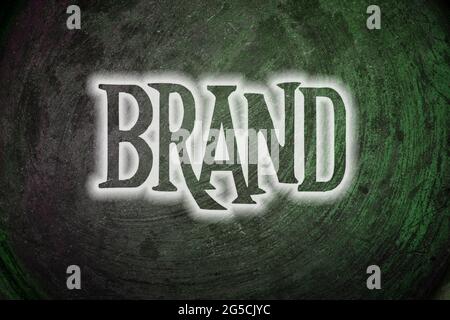 Text zum Markenkonzept Stockfoto