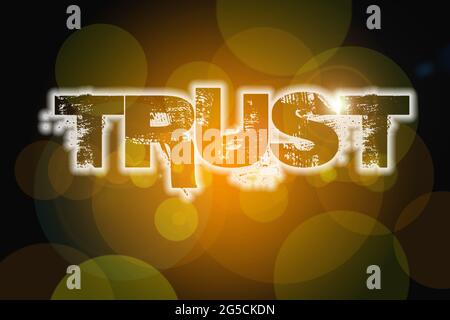 Trust Concept Text im Hintergrund Stockfoto