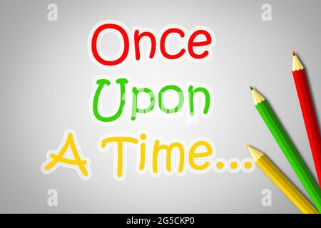 Es war einmal... Text Stockfoto