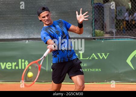 Der argentinische Tennisspieler Federico Coria beim ATP Challenger Milano 2021, Tennis Internationals, Mailand, Italien, - Foto .LiveMedia/Valerio Origo Stockfoto