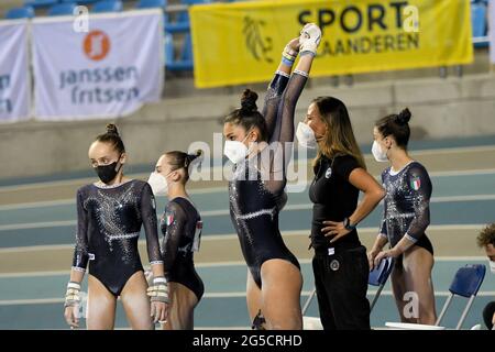 Flanders Sports Arena, Gent, Belgien, 26. Juni 2021, Italienisches Team während der Kunstturnen - GENT Flanders International Team Challenge 2021, Gymnastik - Foto Filippo Tomasi / LM Stockfoto