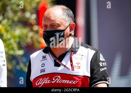 Spielberg, Österreich. Juni 2021. VASSEUR Frederic (Fra), Teamchef von Alfa Romeo Racing ORLEN, Portrait beim Formel 1 Grosser Preis der Steiermark 2021, 2021 großer Preis der Steiermark, 8. Lauf der FIA Formel 1 Weltmeisterschaft 2021 vom 25. Bis 27. Juni 2021 auf dem Red Bull Ring, in Spielberg, Österreich - Photo Florent Gooden / DPPI Credit: DPPI Media/Alamy Live News Stockfoto