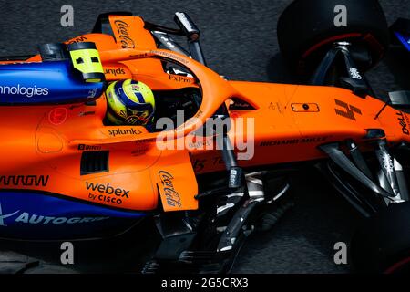 Spielberg, Österreich. Juni 2021. NORRIS Lando (gbr), McLaren MCL35M, Aktion während der Formel 1 Grosser Preis der Steiermark 2021, 2021 großer Preis der Steiermark, 8. Lauf der FIA Formel 1 Weltmeisterschaft 2021 vom 25. Bis 27. Juni 2021 auf dem Red Bull Ring, in Spielberg, Österreich - Foto Florent Gooden / DPPI Quelle: DPPI Media/Alamy Live News Stockfoto