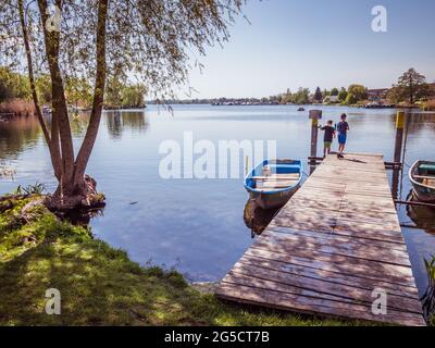 Steg in Werder an der Havel Stockfoto