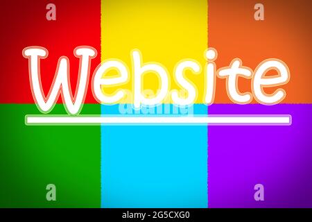 Website Konzept Text auf Hintergrund Stockfoto