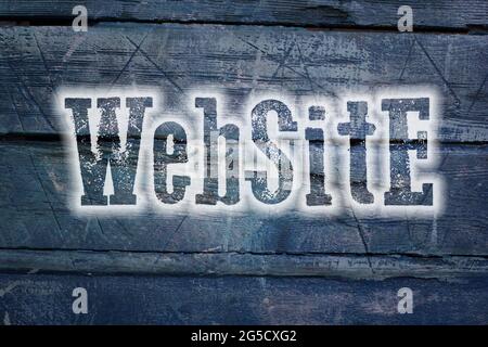 Website Konzept Text auf Hintergrund Stockfoto