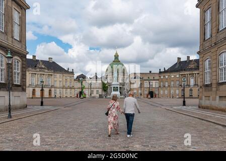 Amalienborg Slot, Frederikskirke, Kopenhagen, Dänemark Stockfoto