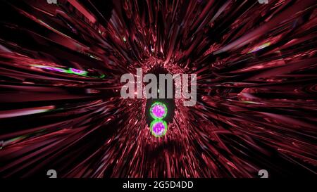 4K UHD 3D-Illustration leuchtender abstrakter Tunnel Stockfoto