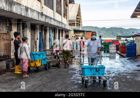 Zentralmarkt Kota Kinabalu Sabah Borneo Malaysia Stockfoto