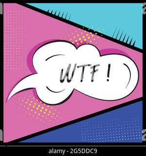 Comic-Bubble-Chat mit Text auf einer Comic-Seite Stock Vektor