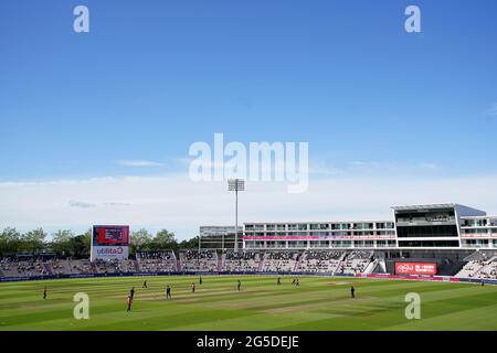 Eine allgemeine Spielansicht während des Twenty20 International Spiels im Ageas Bowl, Southampton. Bilddatum: Samstag, 26. Juni 2021. Stockfoto