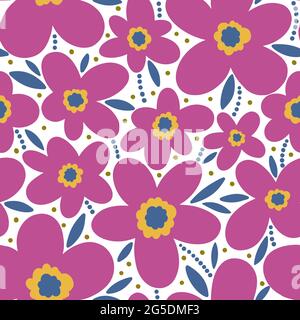 Nahtlose Muster floral Blume abstrakt.Botanical vintage Natur Hintergrund.Print Mode Textil. Stock Vektor