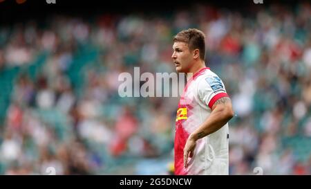 Twickenham, London, Großbritannien. Juni 2021. Premiership Rugby Union Final, Exeter Chiefs versus Harlekins; Andre Esterhuizen of Harlekins Credit: Action Plus Sports/Alamy Live News Stockfoto