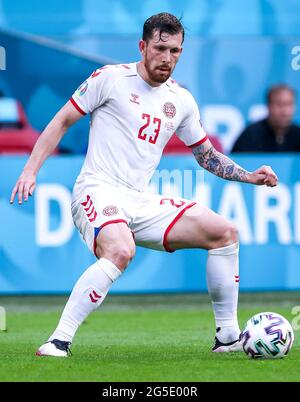 Der dänische Pierre-Emile Hojbjerg in Aktion während der UEFA Euro 2020-Runde des Spiels von 16 in der Johan Cruijff Arena in Amsterdam, Niederlande. Bilddatum: Samstag, 26. Juni 2021. Stockfoto