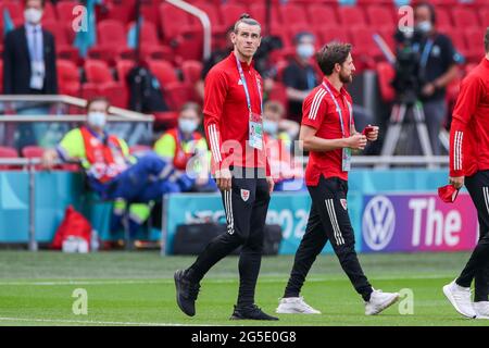 AMSTERDAM, NIEDERLANDE - 26. JUNI: Gareth Bale aus Wales während des Finalmatches der UEFA Euro 2020 Championship 1/8 zwischen Wales und Dänemark in der Johan Cruijff Arena am 26. Juni 2021 in Amsterdam, Niederlande (Foto von Marcel ter Bals/Orange Picles) Credit: Orange Pics BV/Alamy Live News Stockfoto