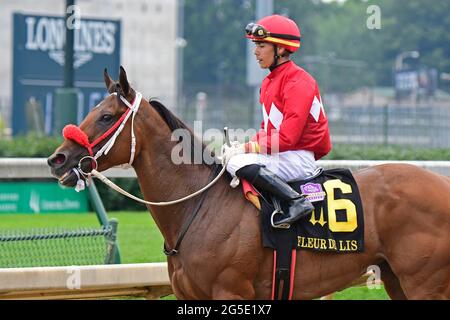 Louisville, KY, USA. Juni 2021. 26. Juni 2021: Letruska, trainiert von Fausto Gutierrez und gefahren von Jose Ortiz, gewinnt am 26 2021. Juni den G2 Fleur de Lis S. bei Churchill Downs in Louisville, Kentucky. Jessica Morgan/Eclipse Sportswire. Kredit: csm/Alamy Live Nachrichten Stockfoto