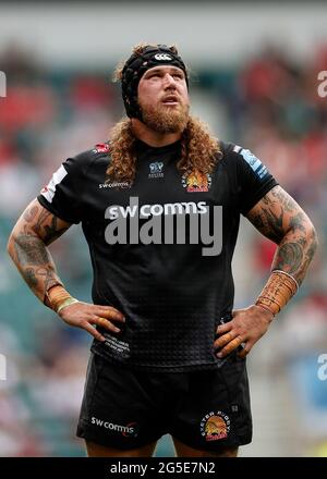 Twickenham, London, Großbritannien. Juni 2021. Premiership Rugby Union Final, Exeter Chiefs versus Harlekins; Harry Williams von Exeter Credit: Action Plus Sports/Alamy Live News Stockfoto