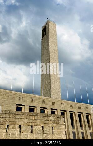 Olympiastadion, Geplant von Adolf Hitler für die Olympischen Spiele 1936,Olympiastadion, Berlin, Otto March, Hertha BSC Berlin, Berliner Olympiastadion, Stockfoto