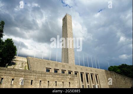 Olympiastadion, Geplant von Adolf Hitler für die Olympischen Spiele 1936,Olympiastadion, Berlin, Otto March, Hertha BSC Berlin, Berliner Olympiastadion, Stockfoto