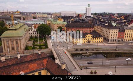 Stockholms alte Stadt von oben, Gamla Stan, Schweden Stockfoto