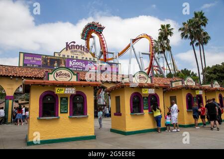 Eintritt zur Knott's Berry Farm in Südkalifornien. Stockfoto