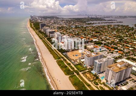 Oceanfront realty Miami Beach FL Surfside USA Stockfoto