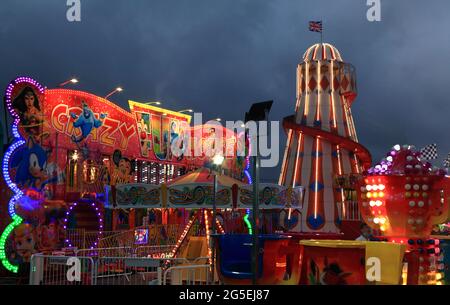 Hunstanton, Rainbow Park, Unterhaltung, Messegelände, Pleasure Beach, Fair, Norfolk, England, Großbritannien Stockfoto