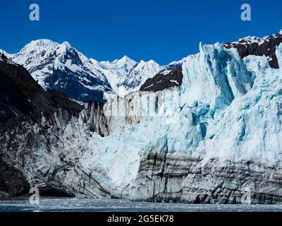 Margerie Glacier, ein in den Glacier Bay National Park, Alaska, USA, zurückziehende Gletschergletscher Stockfoto